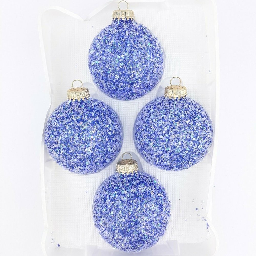 Christmas By Krebs Holiday Insp. Blue Purple Iridiscent Confetti Ornaments